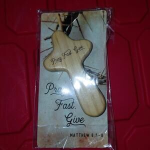 Prayer fast give cross with card Matthews 6:5-8